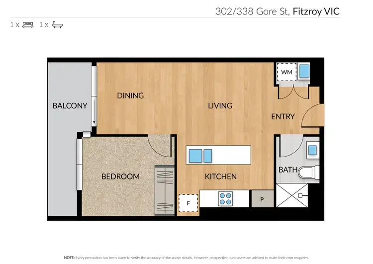 Floorplan of Homely apartment listing, 302/338 Gore Street, Fitzroy VIC 3065