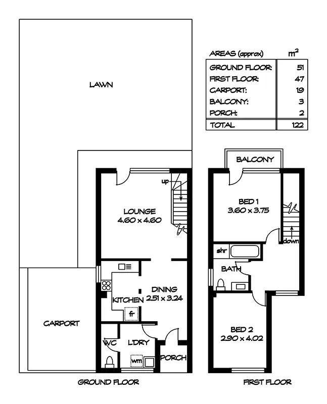 Floorplan of Homely townhouse listing, 26 Harrison Road, Renown Park SA 5008