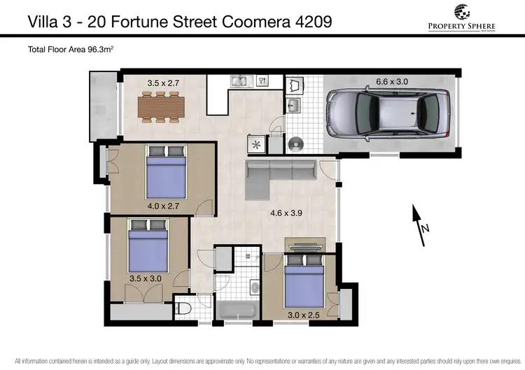 Floorplan of Homely unit listing, 3/20 Fortune Street, Coomera QLD 4209