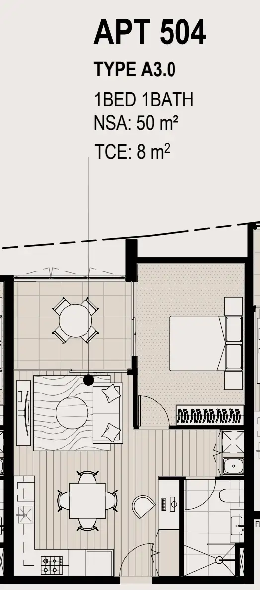 Floorplan of Homely apartment listing, 504/94 Buckley Street, Footscray VIC 3011