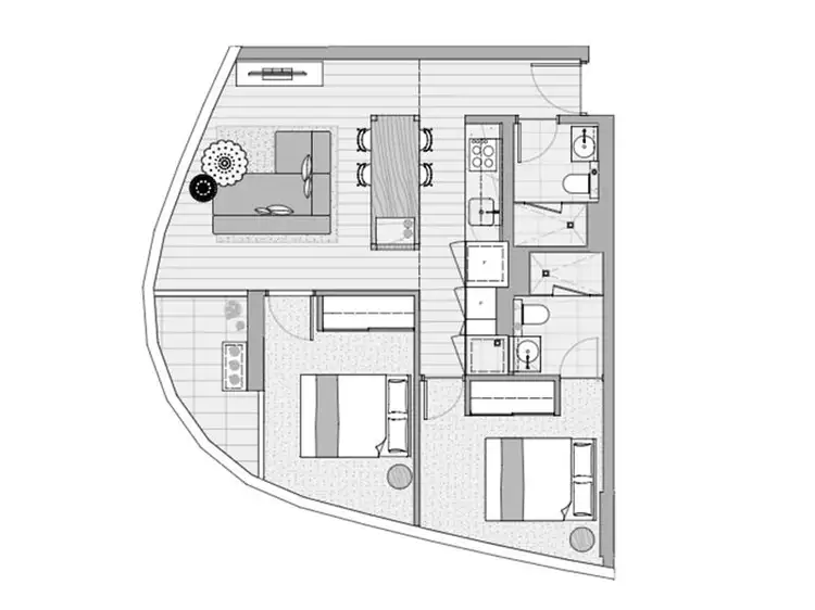 Floorplan of Homely apartment listing, 2004/23 Mackenzie Street, Melbourne VIC 3000