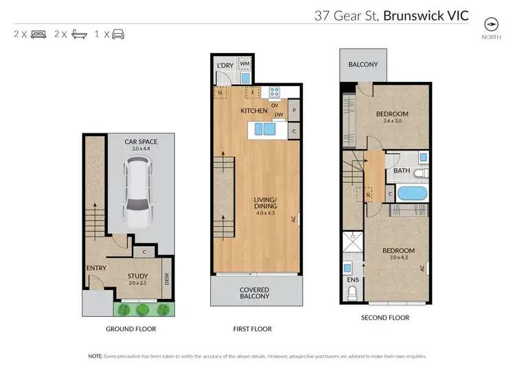Floorplan of Homely townhouse listing, 37 Gear Street, Brunswick East VIC 3057
