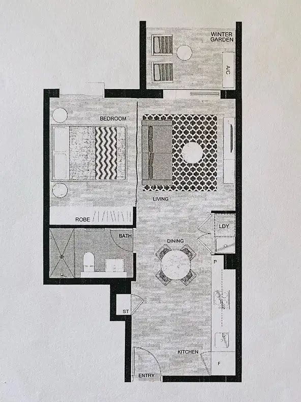Floorplan of Homely studio listing, 412B/70 River Road, Ermington NSW 2115