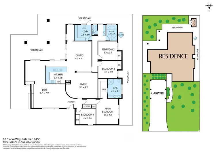Floorplan of Homely house listing, 10 Clarke Way, Bateman WA 6150