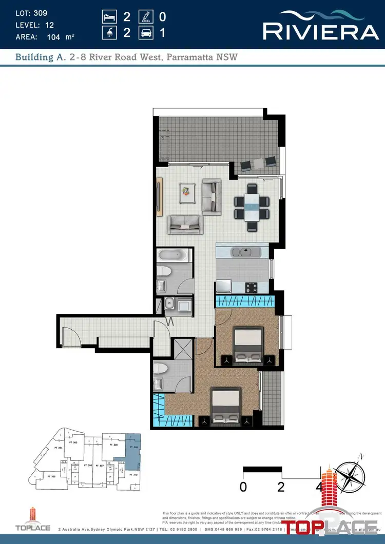 Floorplan of Homely unit listing, 1007/2 River Road West, Parramatta NSW 2150