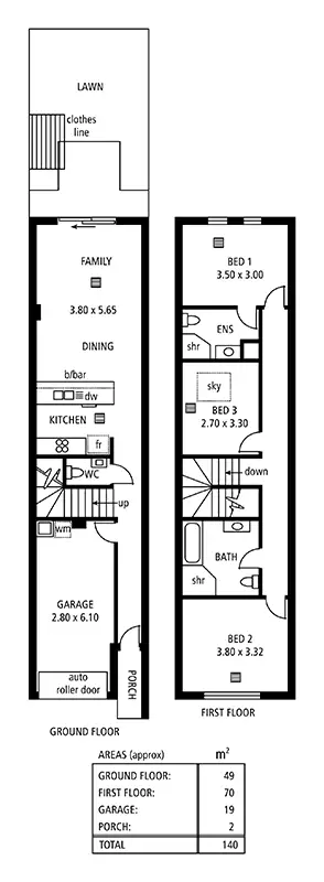 Floorplan of Homely townhouse listing, 8/1-3 Mary Street, Mawson Lakes SA 5095