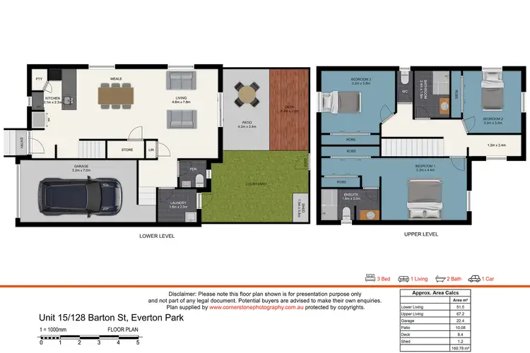 Floorplan of Homely townhouse listing, 15/128 Barton Street, Everton Park QLD 4053