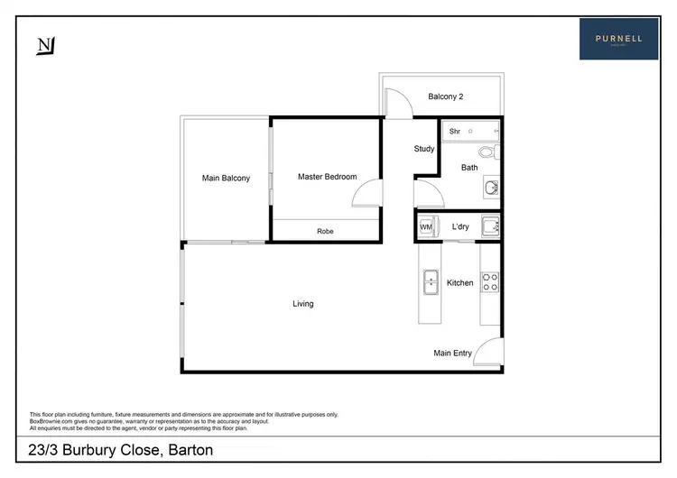 Floorplan of Homely apartment listing, 23/3 Burbury Close, Barton ACT 2600