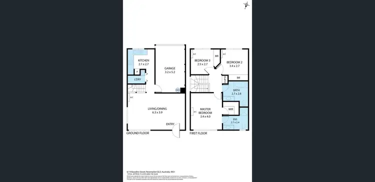 Floorplan of Homely townhouse listing, 6/19 Baradine Street, Newmarket QLD 4051