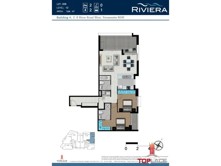 Floorplan of Homely unit listing, 1009/6 River Road West, Parramatta NSW 2150