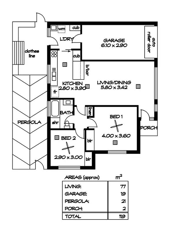 Floorplan of Homely unit listing, Unit 1/11 Brussels Street, Broadview SA 5083