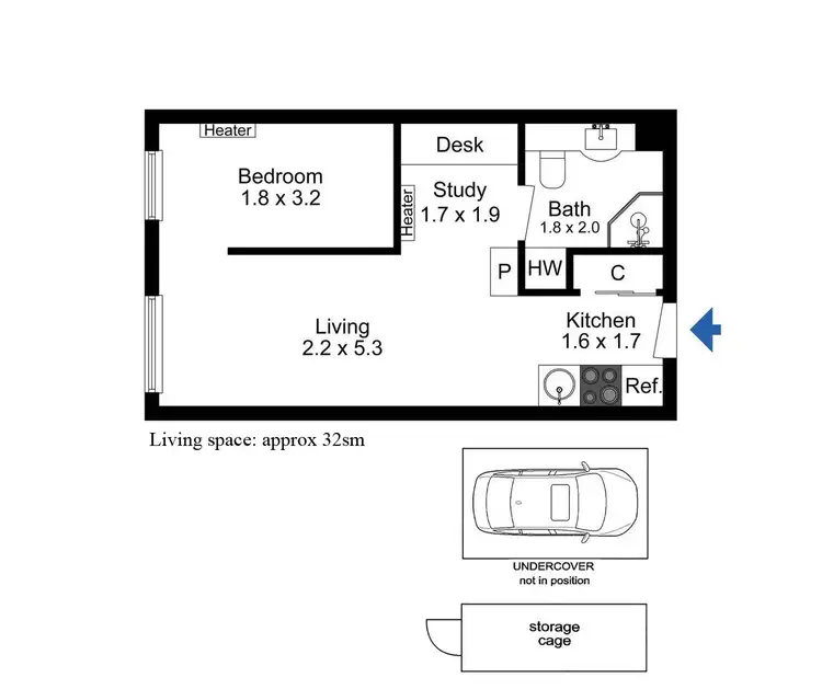 Floorplan of Homely apartment listing, 6115/570 Lygon Street, Carlton VIC 3053