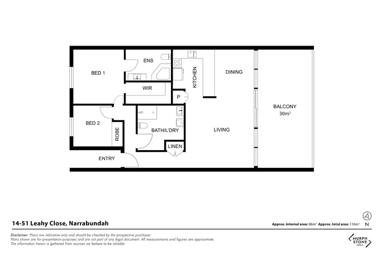 Floorplan of Homely apartment listing, 14/51 Leahy Close, Narrabundah ACT 2604
