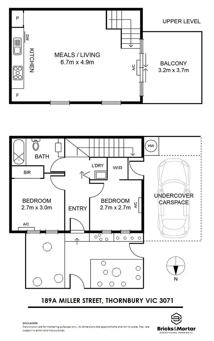 Floorplan of Homely townhouse listing, 189A Miller Street, Thornbury VIC 3071
