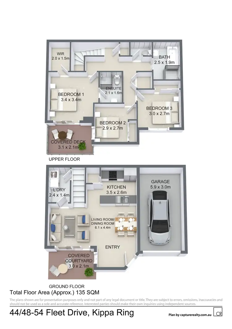 Floorplan of Homely townhouse listing, 44/48-54 Fleet Drive, Kippa-Ring QLD 4021