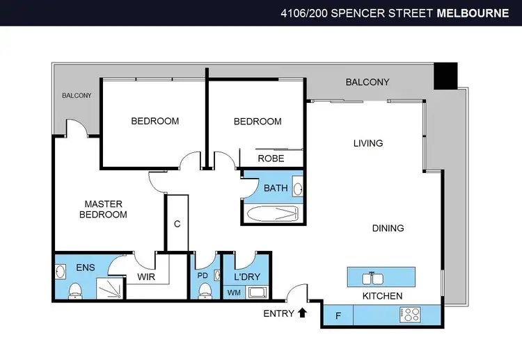 Floorplan of Homely apartment listing, 4106/200 Spencer Street, Melbourne VIC 3000