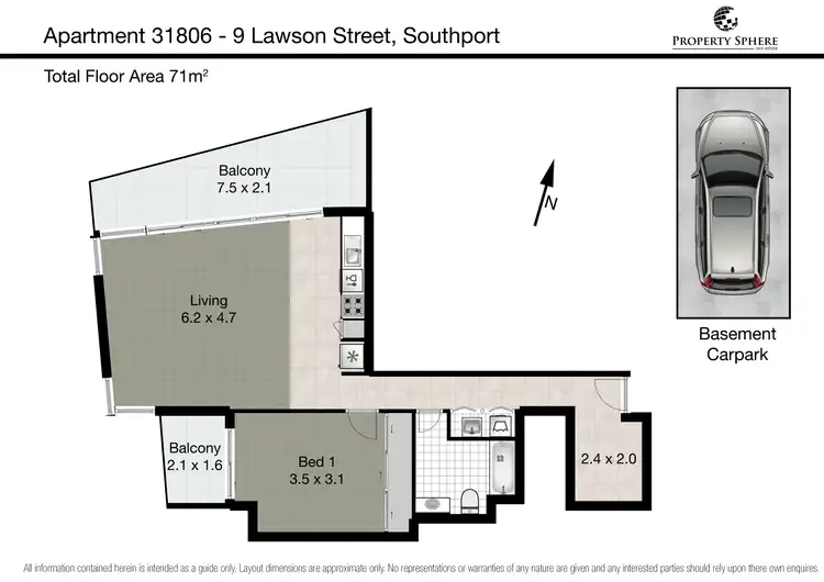 Floorplan of Homely apartment listing, 31806/9 Lawson Street, Southport QLD 4215