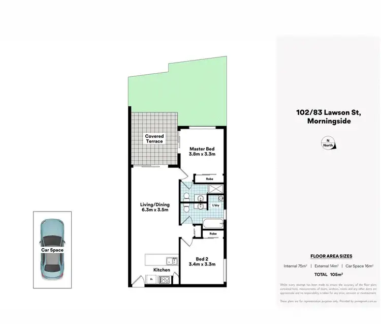 Floorplan of Homely unit listing, 102/83 Lawson St, Morningside QLD 4170