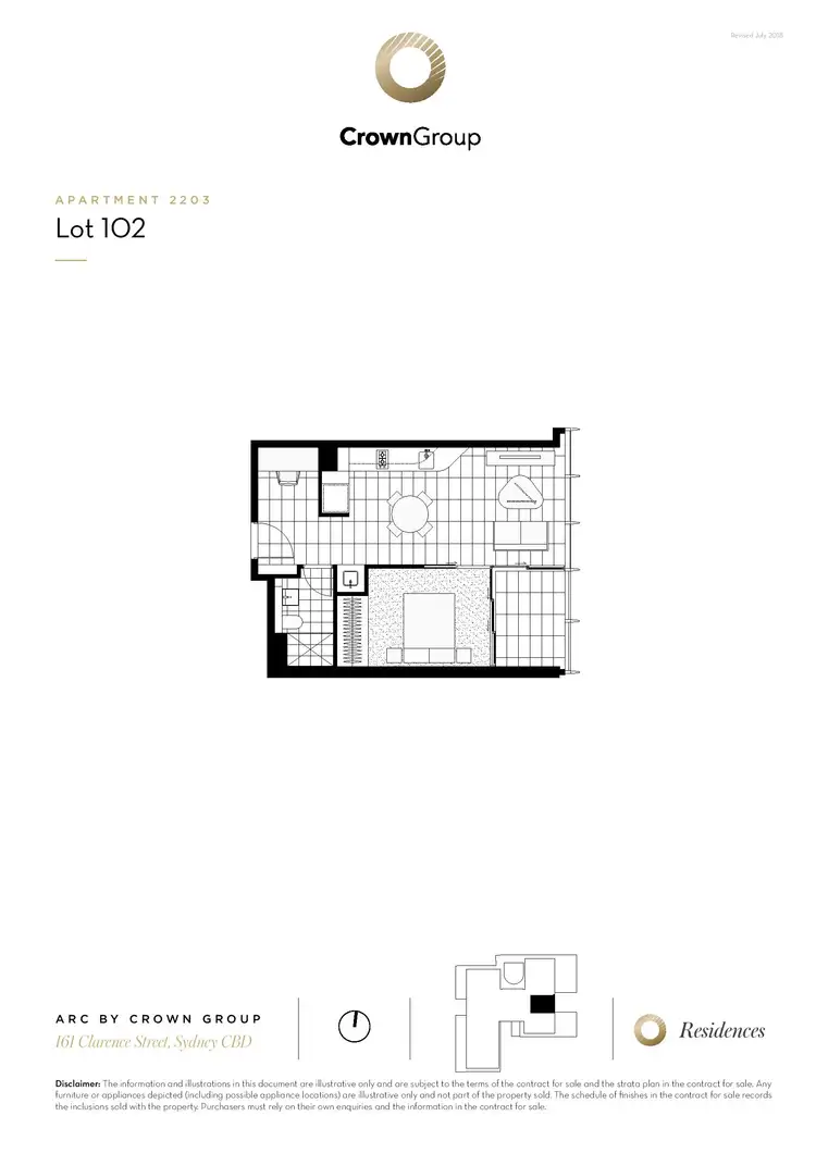 Floorplan of Homely apartment listing, 2203/161 Clarence Street, Sydney NSW 2000