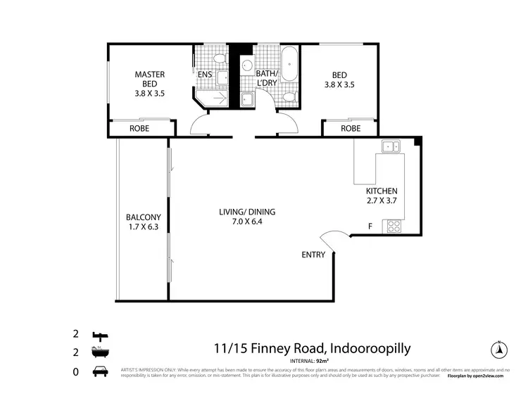 Floorplan of Homely apartment listing, 11/15 Finney Road, Indooroopilly QLD 4068