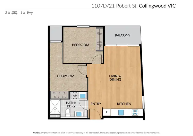 Floorplan of Homely apartment listing, 1107D/21 Robert Street, Collingwood VIC 3066