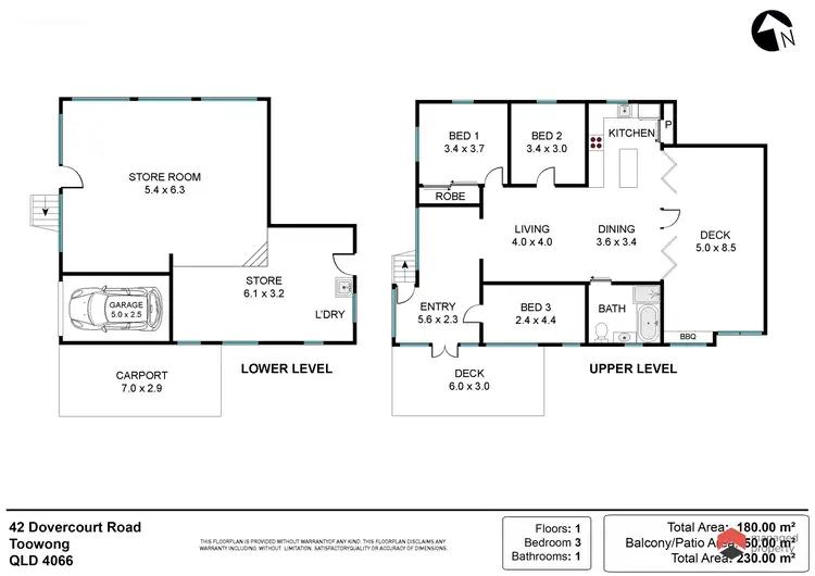 Floorplan of Homely house listing, 42 Dovercourt Road, Toowong QLD 4066