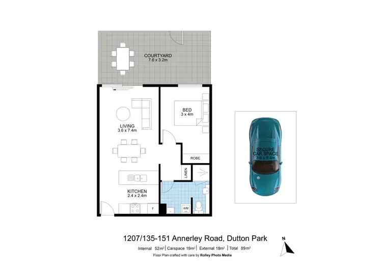 Floorplan of Homely apartment listing, 1207/135-151 Annerley Road, Dutton Park QLD 4102