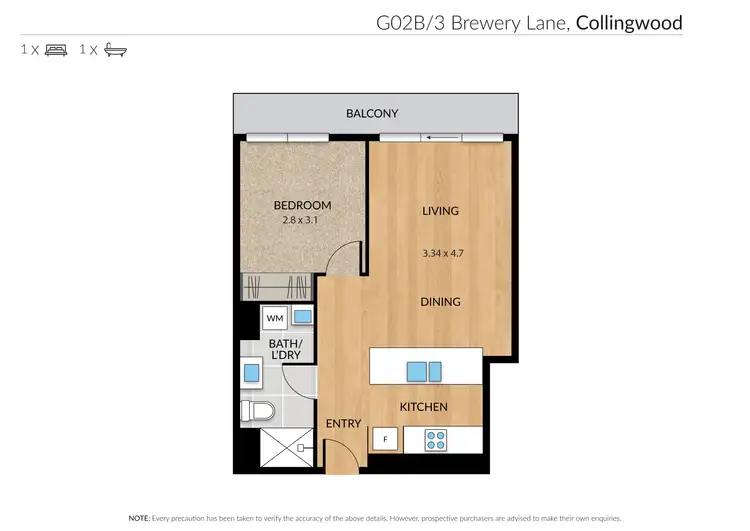 Floorplan of Homely apartment listing, G02B/3 Brewery Lane, Collingwood VIC 3066