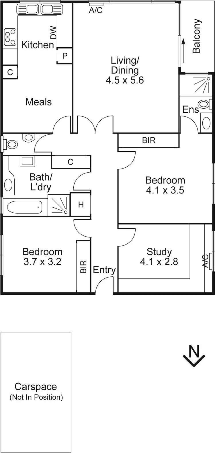 Floorplan of Homely apartment listing, 1/122 Hotham Street, St Kilda East VIC 3183