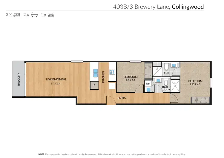Floorplan of Homely apartment listing, 403B/3 Brewery Lane, Collingwood VIC 3066