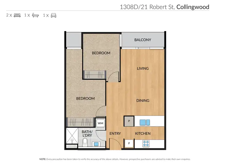 Floorplan of Homely apartment listing, 1308D/21 Robert Street, Collingwood VIC 3066