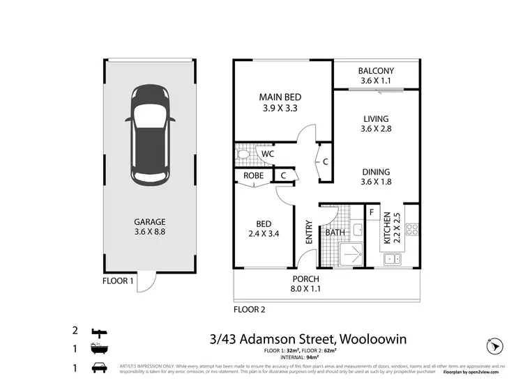 Floorplan of Homely unit listing, Unit 3, 43 Adamson Street, Wooloowin QLD 4030