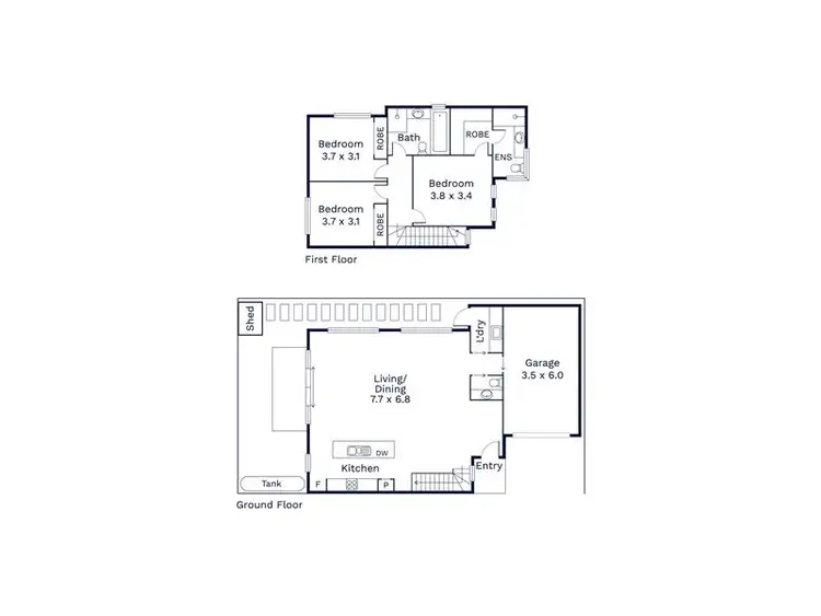 Floorplan of Homely townhouse listing, 3/241 Buckley Street, Aberfeldie VIC 3040
