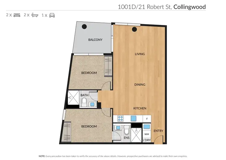 Floorplan of Homely apartment listing, 1001D/21 Robert Street, Collingwood VIC 3066