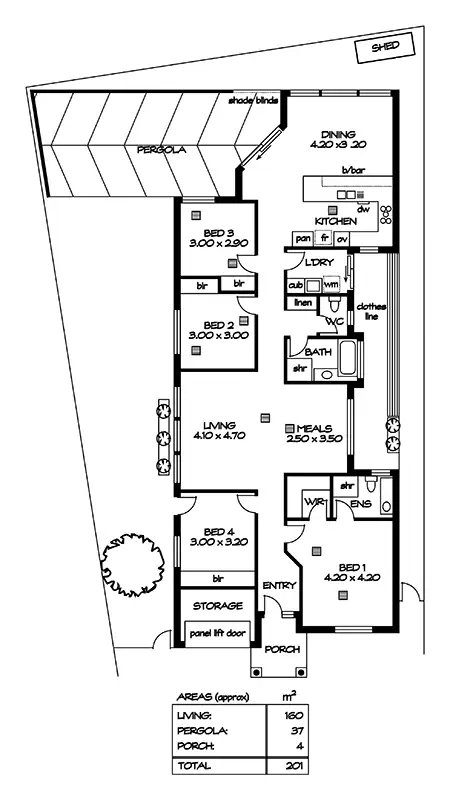 Floorplan of Homely house listing, 1 Woodbury Place, Ridgehaven SA 5097