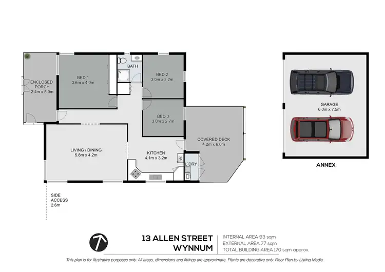 Floorplan of Homely house listing, 13 Allen Street, Wynnum QLD 4178
