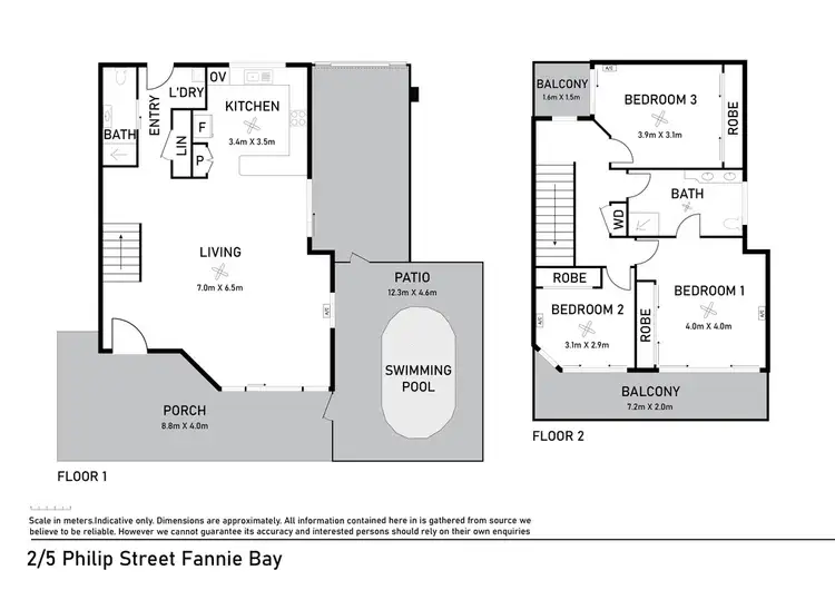 Floorplan of Homely unit listing, 2/5 Philip Street, Fannie Bay NT 820