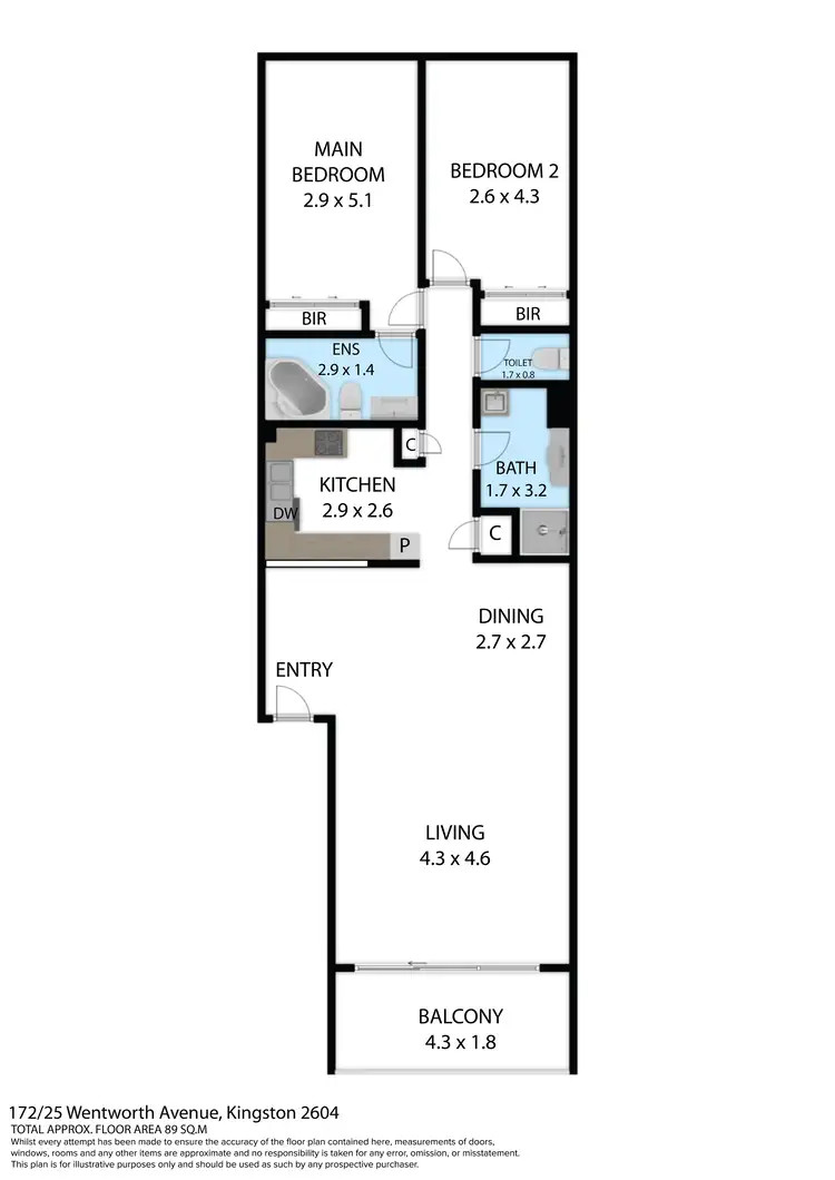 Floorplan of Homely apartment listing, 125/72 Wentworth Avenue, Kingston ACT 2604