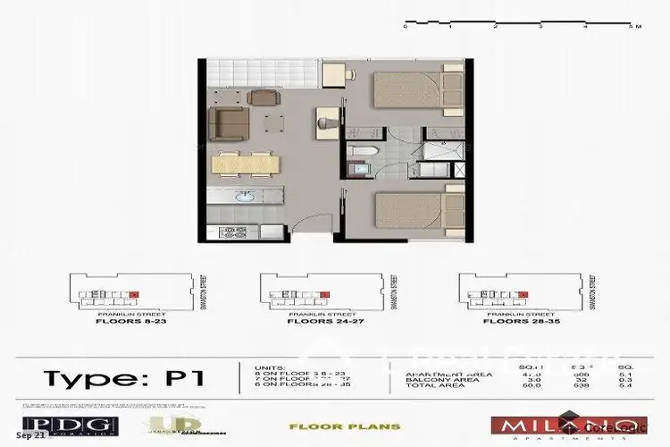 Floorplan of Homely apartment listing, 2507A/8 Franklin St, Melbourne VIC 3000