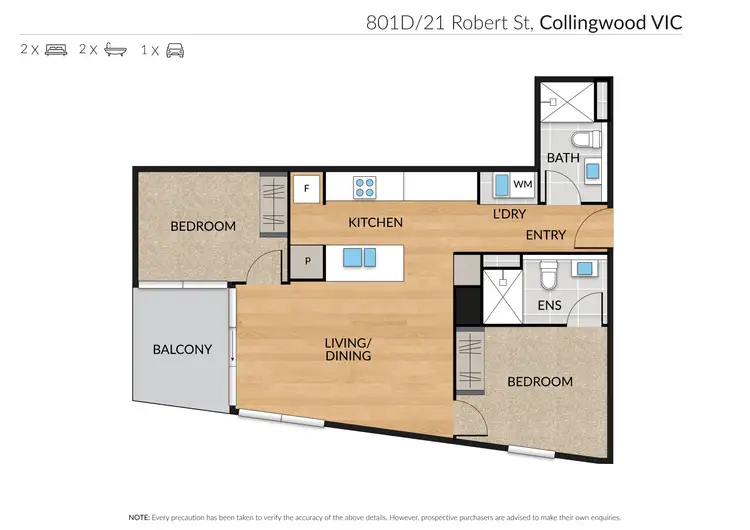 Floorplan of Homely apartment listing, 801D/21 Robert Street, Collingwood VIC 3066