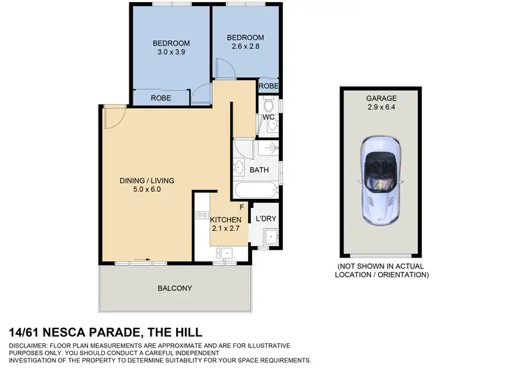 Floorplan of Homely unit listing, 14/61-63 Nesca Parade, The Hill NSW 2300