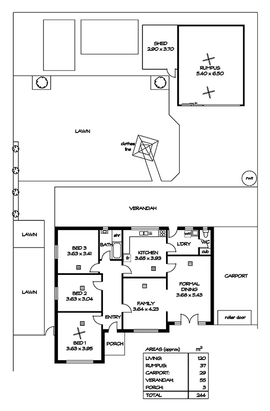 Floorplan of Homely house listing, 329 Sir Donald Bradman Drive, Brooklyn Park SA 5032