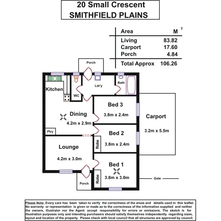 Floorplan of Homely house listing, 20 Small Crescent, Smithfield Plains SA 5114