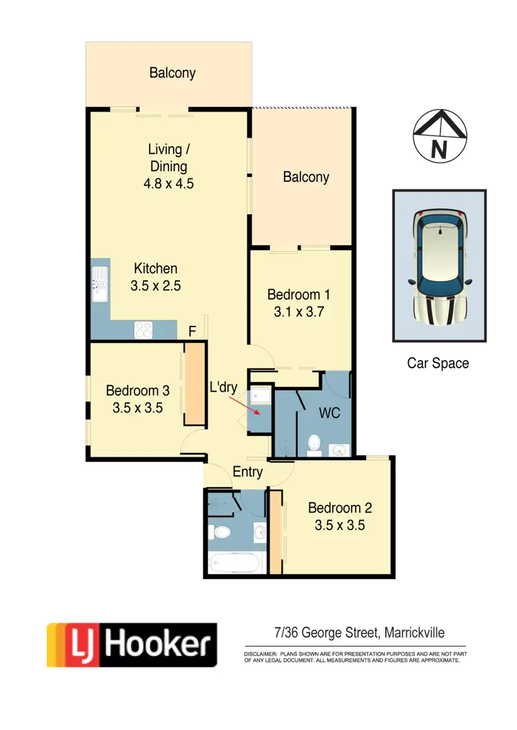 Floorplan of Homely apartment listing, 7/36 George Street, Marrickville NSW 2204
