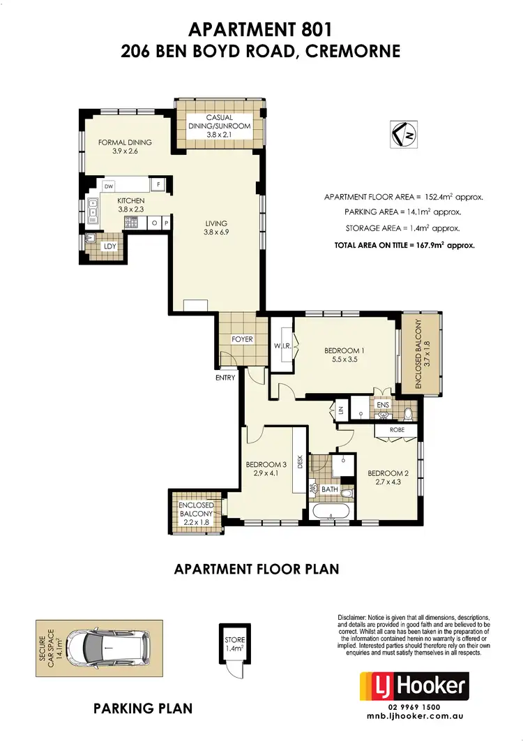 Floorplan of Homely apartment listing, 801/206 Ben Boyd Road, Cremorne NSW 2090