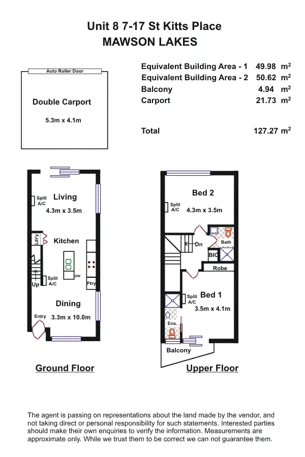 Floorplan of Homely townhouse listing, 8/ 7 - 17 St Kitts Place, Mawson Lakes SA 5095