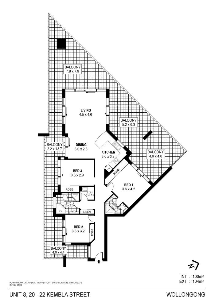 Floorplan of Homely apartment listing, 8/20-22 Kembla Street, Wollongong NSW 2500