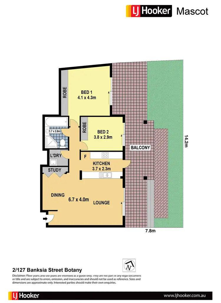 Floorplan of Homely apartment listing, 2/127 Banksia Street, Botany NSW 2019