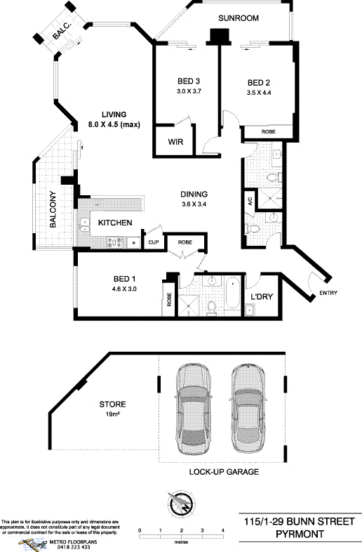 Floorplan of Homely apartment listing, 115/1-29 Bunn Street, Pyrmont NSW 2009