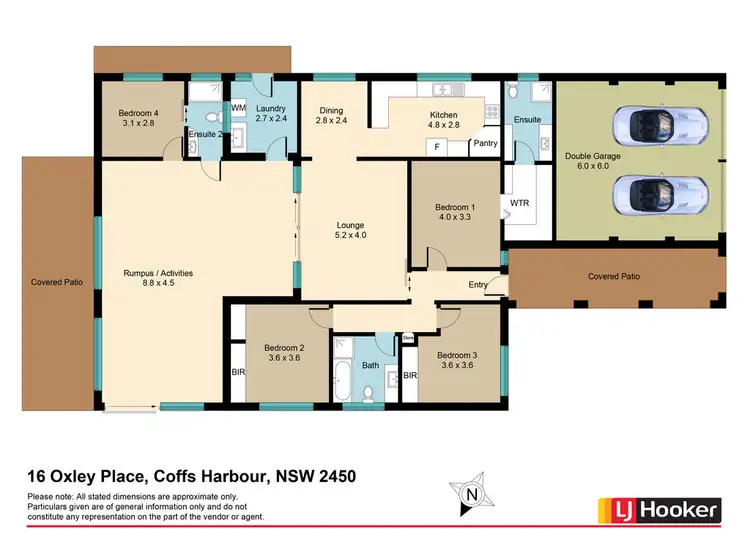 Floorplan of Homely house listing, 16 Oxley Place, Coffs Harbour NSW 2450